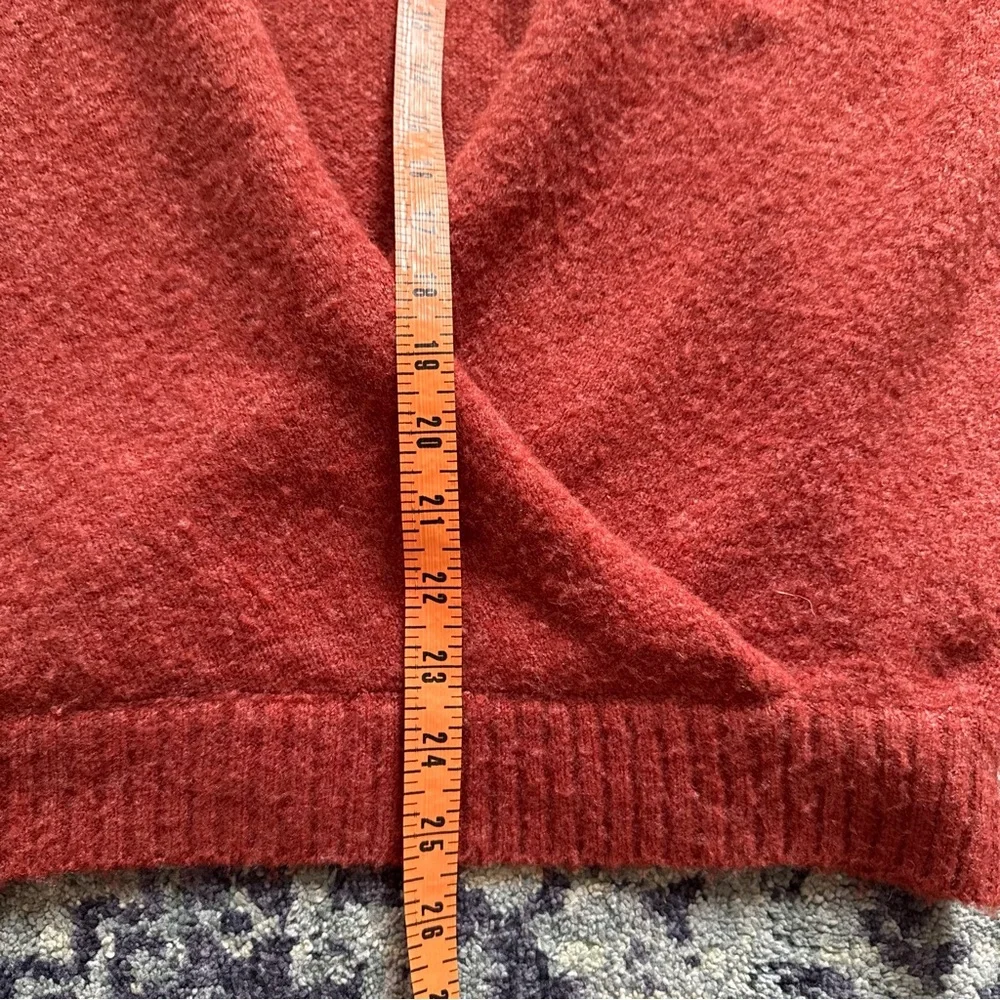 Free People Sz Small Red It’s a Wrap Crossover V-Neck Pullover Sweater Fuzzy - Picture 8 of 9